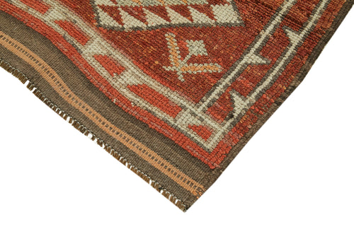 Vintage Herki Brown Vintage Cotton Wool Handmade Area Rug 2'11'' x 12'0''