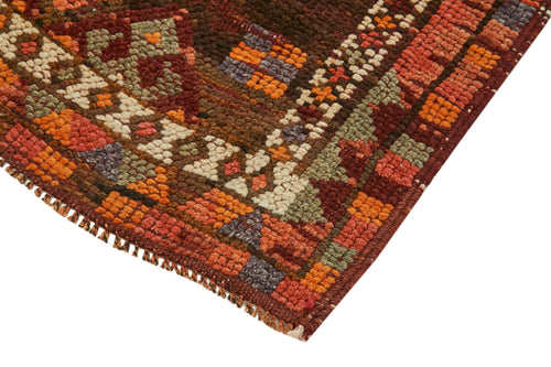 Vintage Herki Red Vintage Cotton Wool Handmade Area Rug 2'10'' x 13'0''