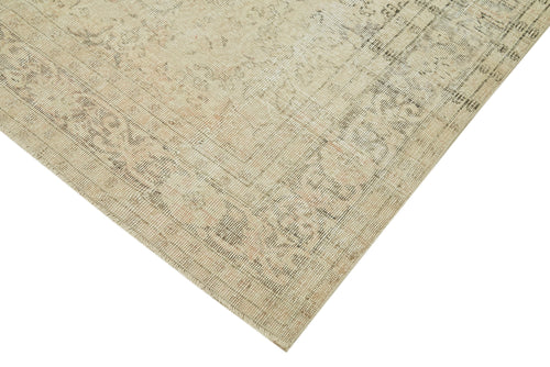 Vintage Beige Vintage Cotton Wool Handmade Area Rug 6'8'' x 10'8''