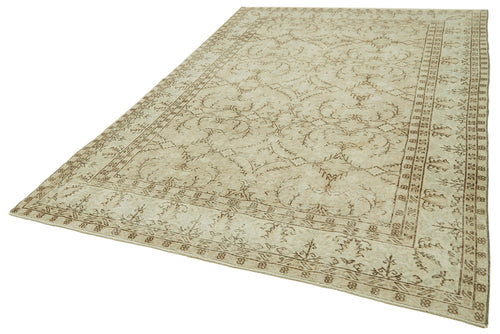 Vintage Beige Vintage Cotton Wool Handmade Area Rug 6'9'' x 10'5''