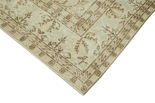 Vintage Beige Vintage Cotton Wool Handmade Area Rug 6'9'' x 10'5''