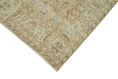 Vintage Beige Vintage Cotton Wool Handmade Area Rug 6'10'' x 10'9''