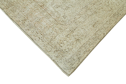 Handmade Area Rug - Vintage Beige Cotton Wool Turkish Rug 6'9''x10'11''