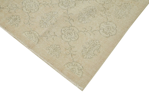 Vintage Beige Vintage Cotton Wool Handmade Area Rug 5'3'' x 8'8''