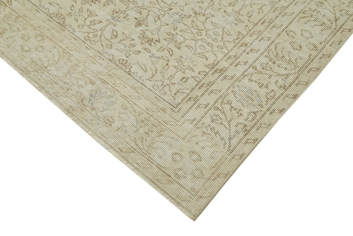 Vintage Beige Vintage Cotton Wool Handmade Area Rug 6'5'' x 9'9''