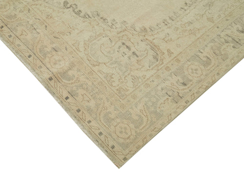 Vintage Beige Vintage Cotton Wool Handmade Area Rug 6'6'' x 10'0''