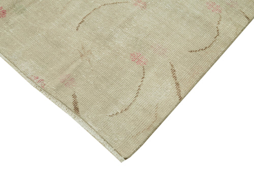 Vintage Beige Vintage Cotton Wool Handmade Area Rug 5'9'' x 10'3''