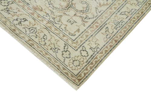 Vintage Beige Vintage Cotton Wool Handmade Area Rug 5'7'' x 8'10''