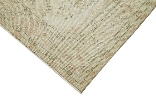 Vintage Beige Vintage Cotton Wool Handmade Area Rug 5'9'' x 8'10''