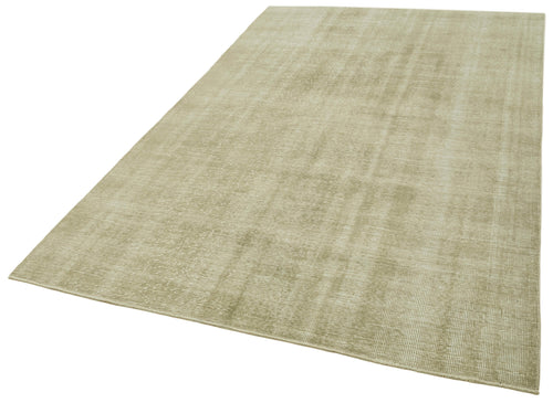 Vintage Beige Vintage Cotton Wool Handmade Area Rug 5'4'' x 8'9''