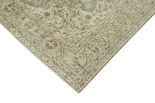 Vintage Beige Vintage Cotton Wool Handmade Area Rug 5'8'' x 8'10''