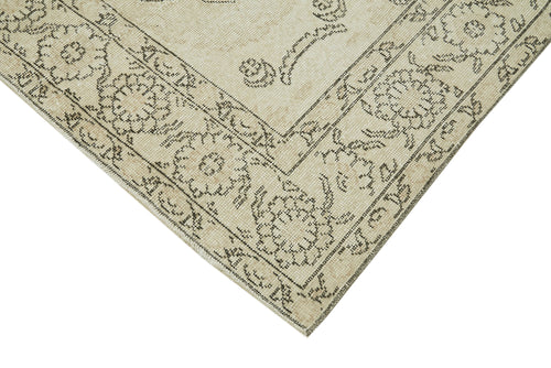 Vintage Beige Vintage Cotton Wool Handmade Area Rug 4'3'' x 7'8''