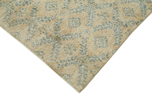 Vintage Beige Vintage Cotton Wool Handmade Area Rug 4'10'' x 7'11''