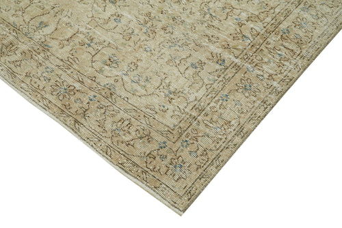 Vintage Beige Vintage Cotton Wool Handmade Area Rug 5'9'' x 9'7''