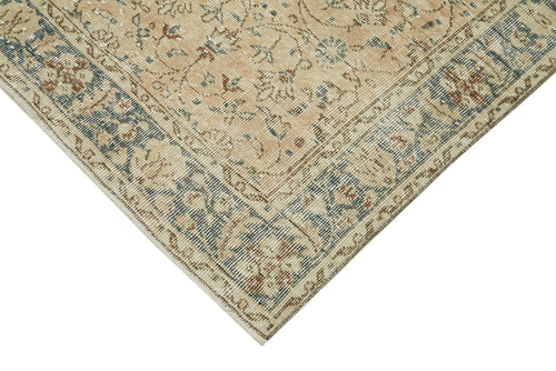 Vintage Beige Vintage Cotton Wool Handmade Area Rug 5'5'' x 8'9''