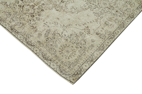 Vintage Beige Vintage Cotton Wool Handmade Area Rug 5'9'' x 9'0''