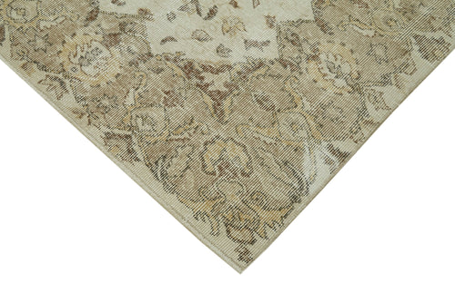 Vintage Beige Vintage Cotton Wool Handmade Area Rug 5'8'' x 8'10''