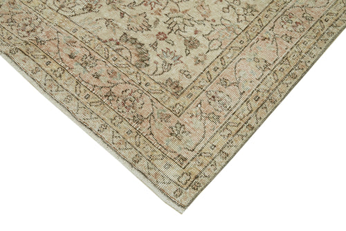 Vintage Beige Vintage Cotton Wool Handmade Area Rug 5'1'' x 9'3''