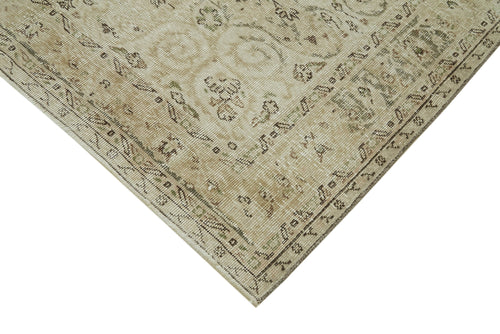 Vintage Beige Vintage Cotton Wool Handmade Area Rug 5'8'' x 8'2''