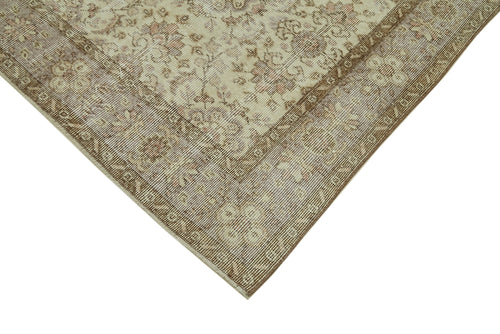 Vintage Beige Vintage Cotton Wool Handmade Area Rug 5'10'' x 9'5''