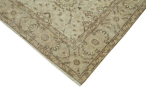 Vintage Beige Vintage Cotton Wool Handmade Area Rug 5'6'' x 9'1''