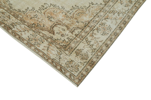 Vintage Beige Vintage Cotton Wool Handmade Area Rug 5'10'' x 9'4''