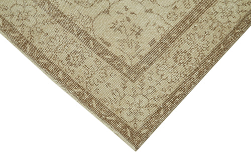 Vintage Beige Vintage Cotton Wool Handmade Area Rug 5'10'' x 10'2''
