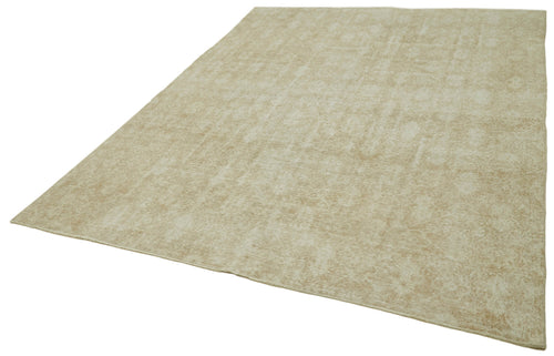Vintage Beige Vintage Cotton Wool Handmade Area Rug 7'1'' x 9'10''