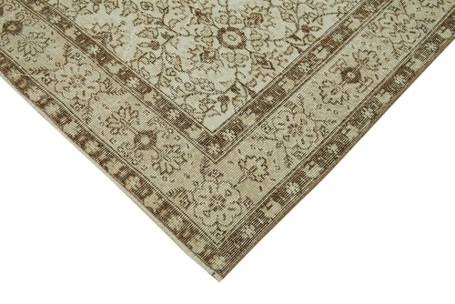 Vintage Beige Vintage Cotton Wool Handmade Area Rug 6'2'' x 9'3''