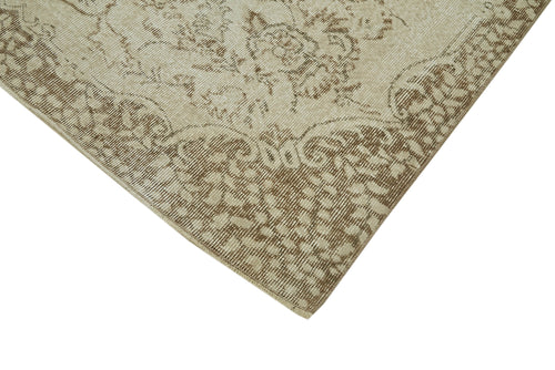 Vintage Beige Vintage Cotton Wool Handmade Area Rug 5'5'' x 9'5''