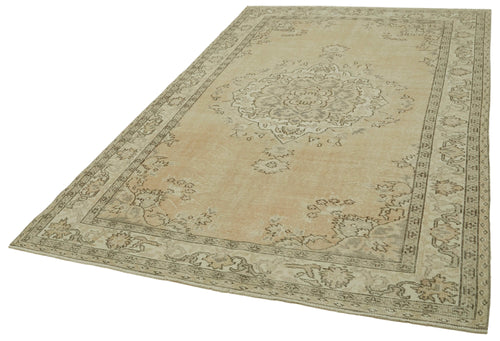 Vintage Beige Vintage Cotton Wool Handmade Area Rug 5'7'' x 9'4''