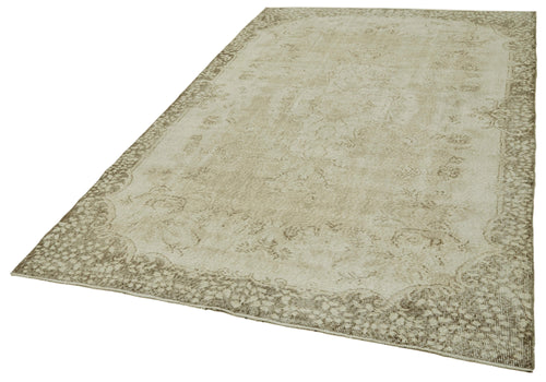 Vintage Beige Vintage Cotton Wool Handmade Area Rug 5'9'' x 9'0''