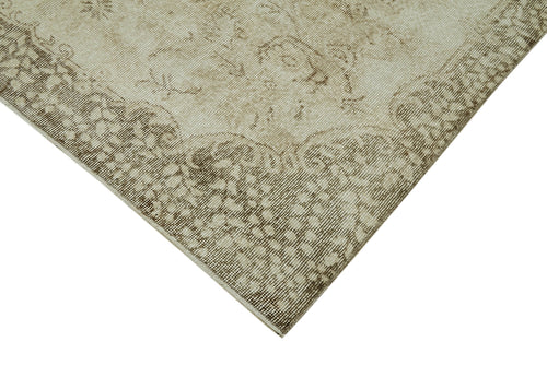 Vintage Beige Vintage Cotton Wool Handmade Area Rug 5'9'' x 9'0''