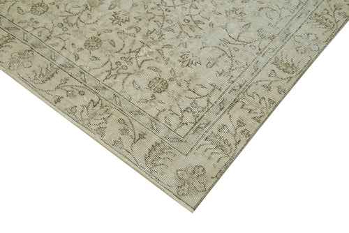 Vintage Beige Vintage Cotton Wool Handmade Area Rug 5'5'' x 9'3''