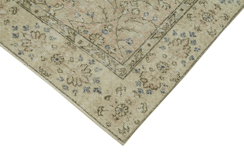 Handmade Area Rug – Vintage Cotton Wool Rug, Neutral Beige, Soft Texture 4'7''x7'7''