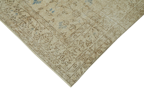 Vintage Beige Vintage Cotton Wool Handmade Area Rug 5'3'' x 8'6''