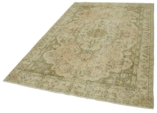 Vintage Beige Vintage Cotton Wool Handmade Area Rug 5'3'' x 8'6''