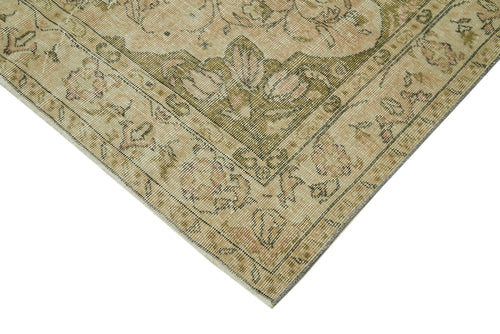 Vintage Beige Vintage Cotton Wool Handmade Area Rug 5'3'' x 8'6''