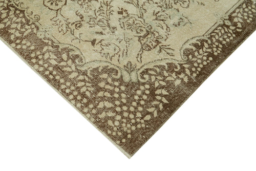 Vintage Beige Vintage Cotton Wool Handmade Area Rug 5'7'' x 9'3''