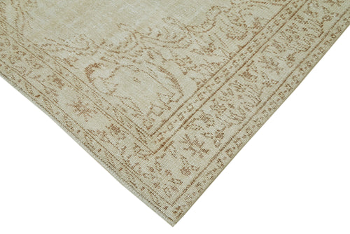 Vintage Beige Vintage Cotton Wool Handmade Area Rug 5'5'' x 8'8''