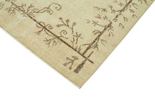 Vintage Beige Vintage Cotton Wool Handmade Area Rug 5'0'' x 8'3''