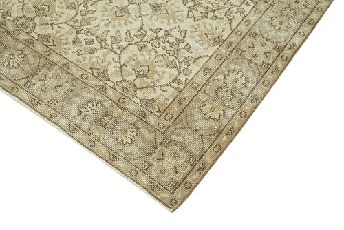 Vintage Beige Vintage Cotton Wool Handmade Area Rug 5'6'' x 8'8''