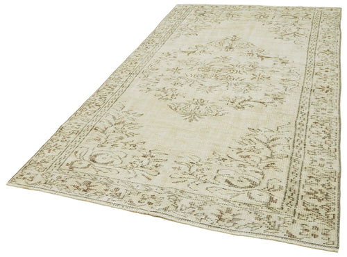 Vintage Beige Vintage Cotton Wool Handmade Area Rug 5'0'' x 8'11''