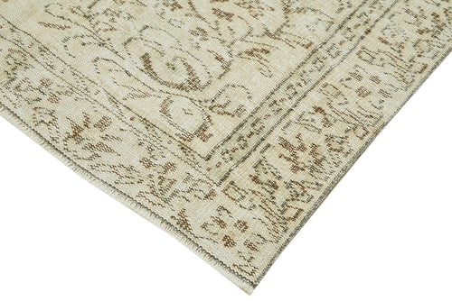 Vintage Beige Vintage Cotton Wool Handmade Area Rug 5'0'' x 8'11''