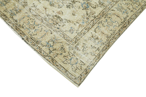 Vintage Beige Vintage Cotton Wool Handmade Area Rug 4'11'' x 7'2''