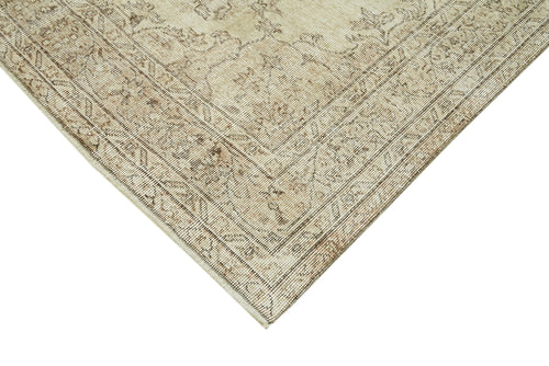Vintage Beige Vintage Cotton Wool Handmade Area Rug 5'11'' x 9'2''
