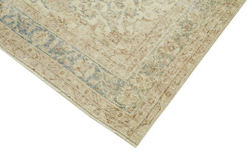 Vintage Beige Vintage Cotton Wool Handmade Area Rug 5'4'' x 9'3''