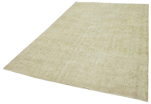 Vintage Beige Vintage Cotton Wool Handmade Area Rug 6'0'' x 9'9''