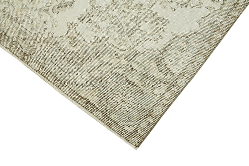 Vintage Beige Vintage Cotton Wool Handmade Area Rug 5'7'' x 9'1''