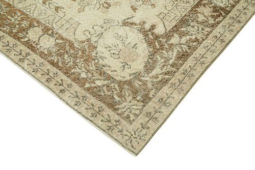 Vintage Beige Vintage Cotton Wool Handmade Area Rug 6'9'' x 9'10''